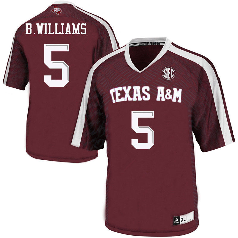 Men #5 Brandon Williams Texas A&M Aggies College Football Jerseys-Maroon - Click Image to Close